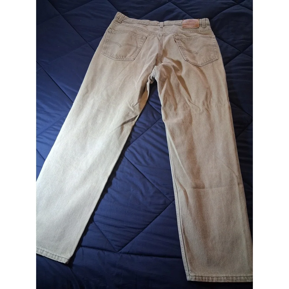 Vintage Levis 550 Relaxed Fit Jeans Mens 40x32 Tan Khaki Made in USA 550-0232